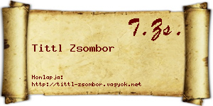 Tittl Zsombor névjegykártya